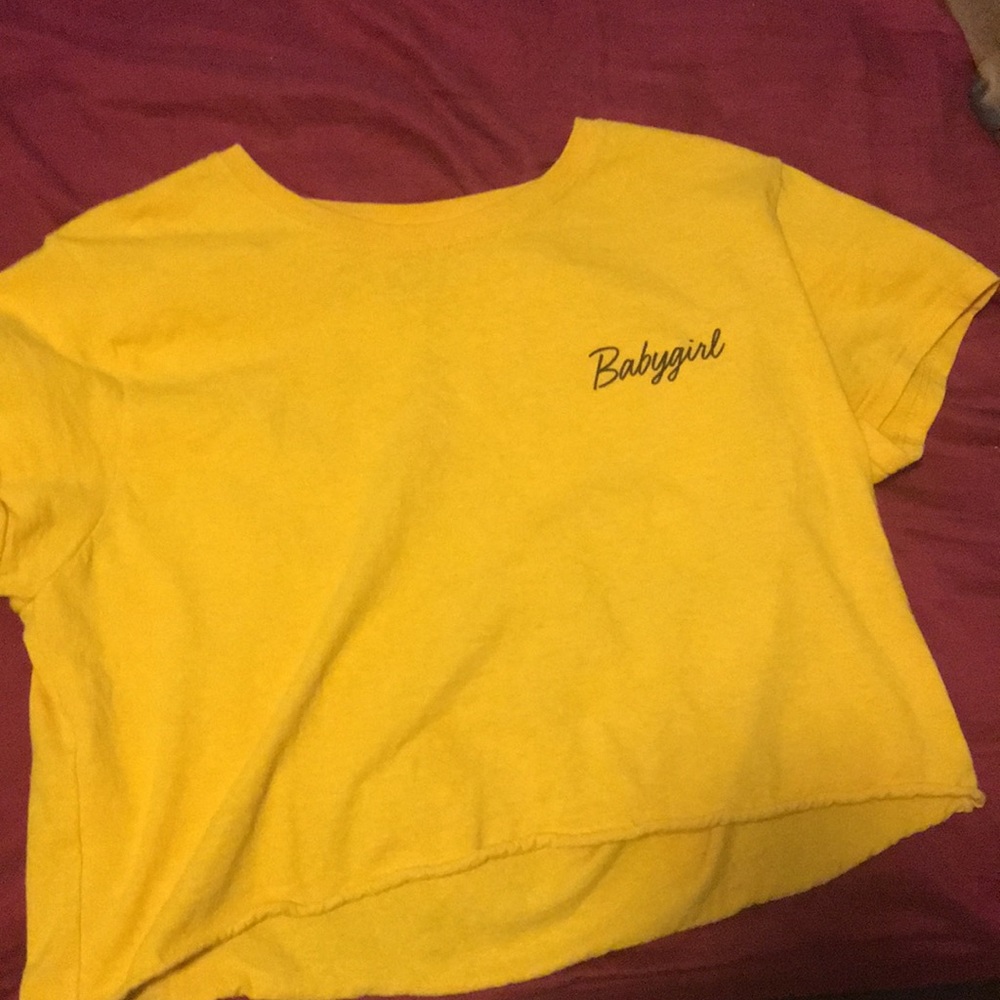 gold babygirl crop top